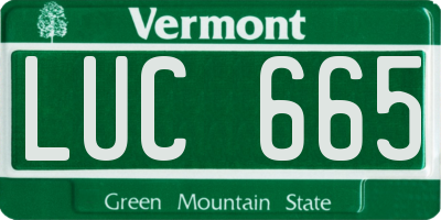 VT license plate LUC665