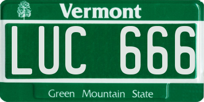 VT license plate LUC666
