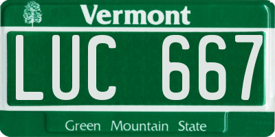 VT license plate LUC667