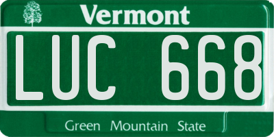 VT license plate LUC668