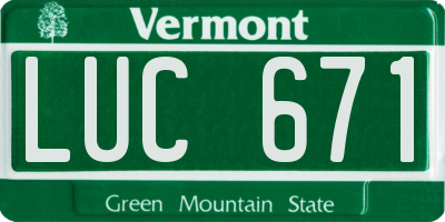 VT license plate LUC671
