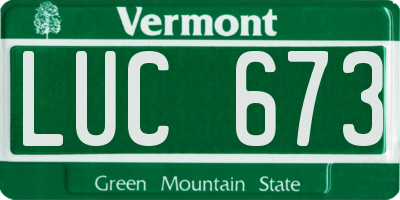 VT license plate LUC673