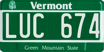 VT license plate LUC674