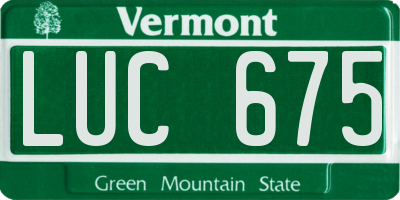 VT license plate LUC675