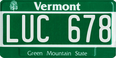 VT license plate LUC678