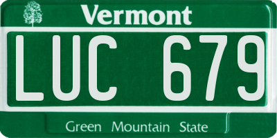 VT license plate LUC679