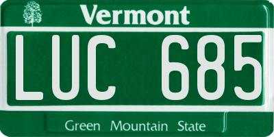 VT license plate LUC685