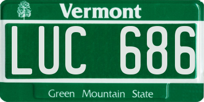 VT license plate LUC686