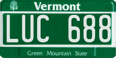 VT license plate LUC688