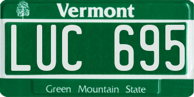 VT license plate LUC695