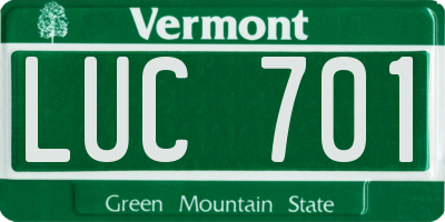 VT license plate LUC701