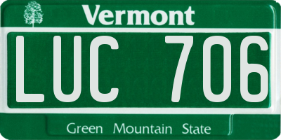 VT license plate LUC706