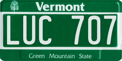 VT license plate LUC707