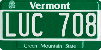 VT license plate LUC708