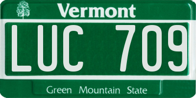 VT license plate LUC709