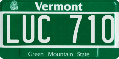 VT license plate LUC710