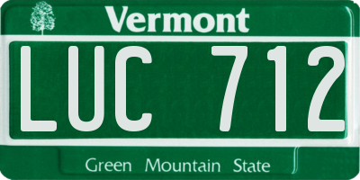VT license plate LUC712