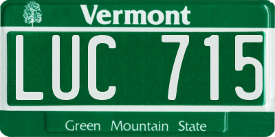 VT license plate LUC715