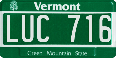 VT license plate LUC716