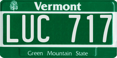 VT license plate LUC717