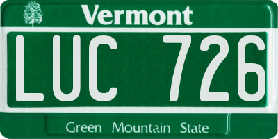 VT license plate LUC726