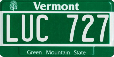 VT license plate LUC727