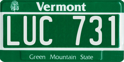 VT license plate LUC731
