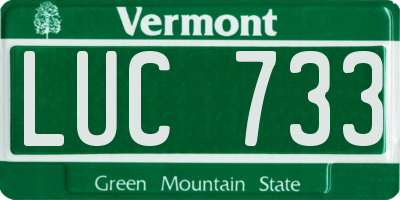 VT license plate LUC733