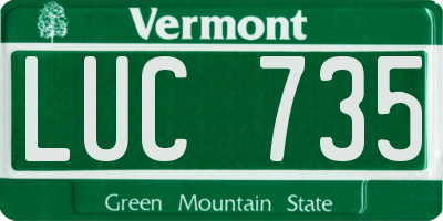 VT license plate LUC735