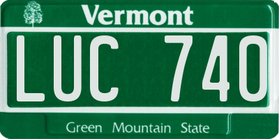 VT license plate LUC740