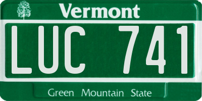 VT license plate LUC741