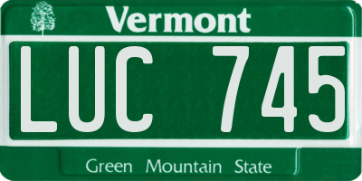 VT license plate LUC745