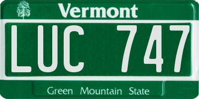 VT license plate LUC747