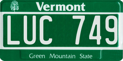 VT license plate LUC749