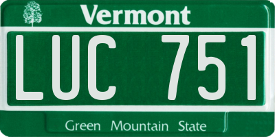 VT license plate LUC751