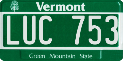 VT license plate LUC753