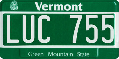 VT license plate LUC755