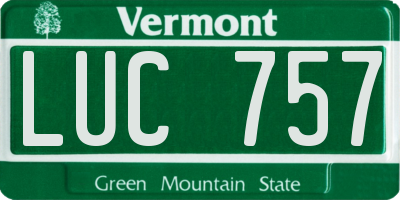 VT license plate LUC757