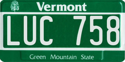 VT license plate LUC758