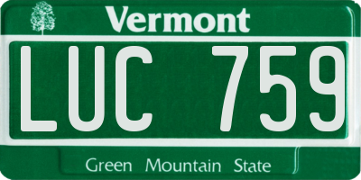 VT license plate LUC759