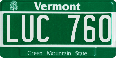 VT license plate LUC760