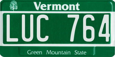 VT license plate LUC764