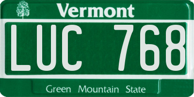 VT license plate LUC768