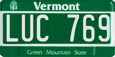 VT license plate LUC769