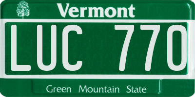 VT license plate LUC770