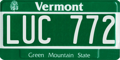 VT license plate LUC772
