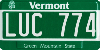 VT license plate LUC774