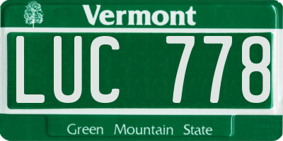 VT license plate LUC778