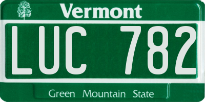 VT license plate LUC782