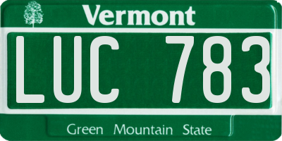 VT license plate LUC783